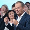 Przewodniczący Platformy Obywatelskiej Donald Tusk cieszył się z wyniku wyborczego Koalicji Obywatel