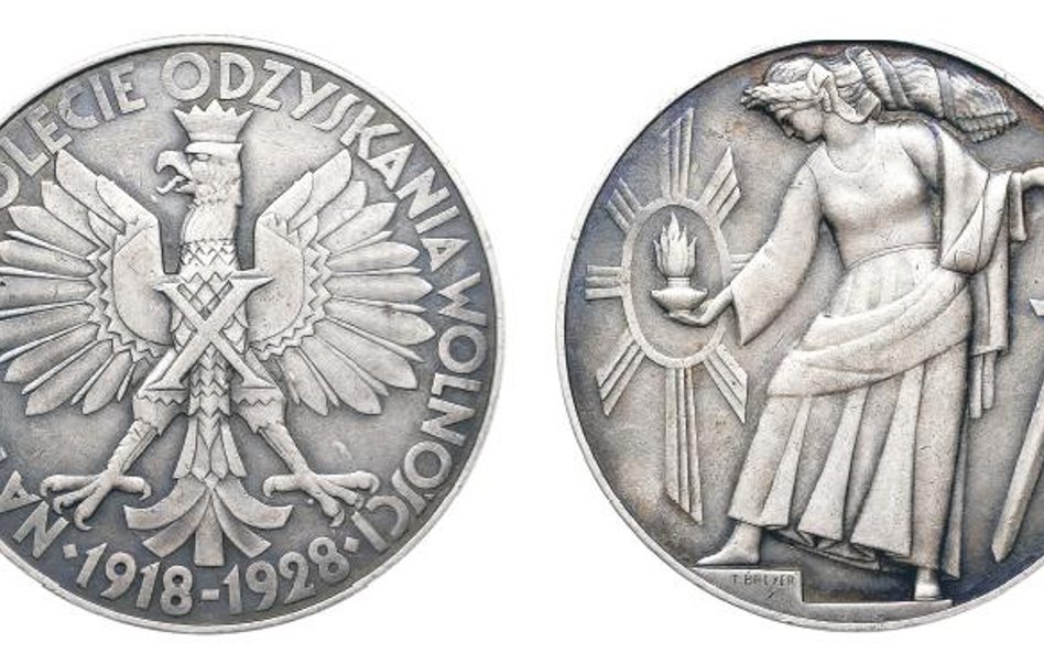 Polonia przedstawiona na medalu przez Tadeusza Breyera.