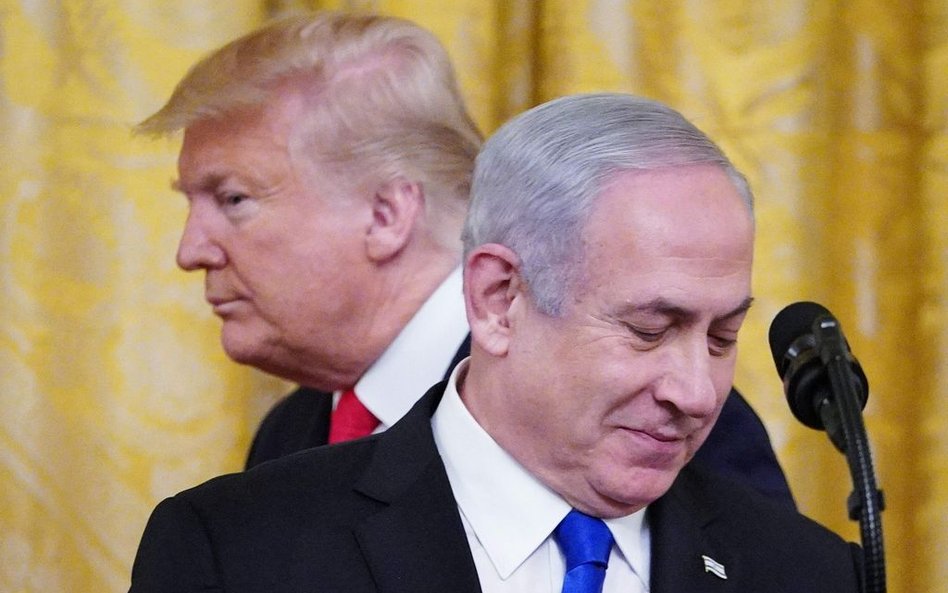 Beniamin Netanjahu i Donald Trump w Białym Domu