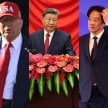 Prezydent USA Donald Trump (z lewej) ma się spotkać z chińskim przywódcą Xi Jinpingiem (w środku). P
