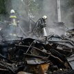 Gaszenie pożaru wywołanego rosyjskim ostrzałem w Charkowie