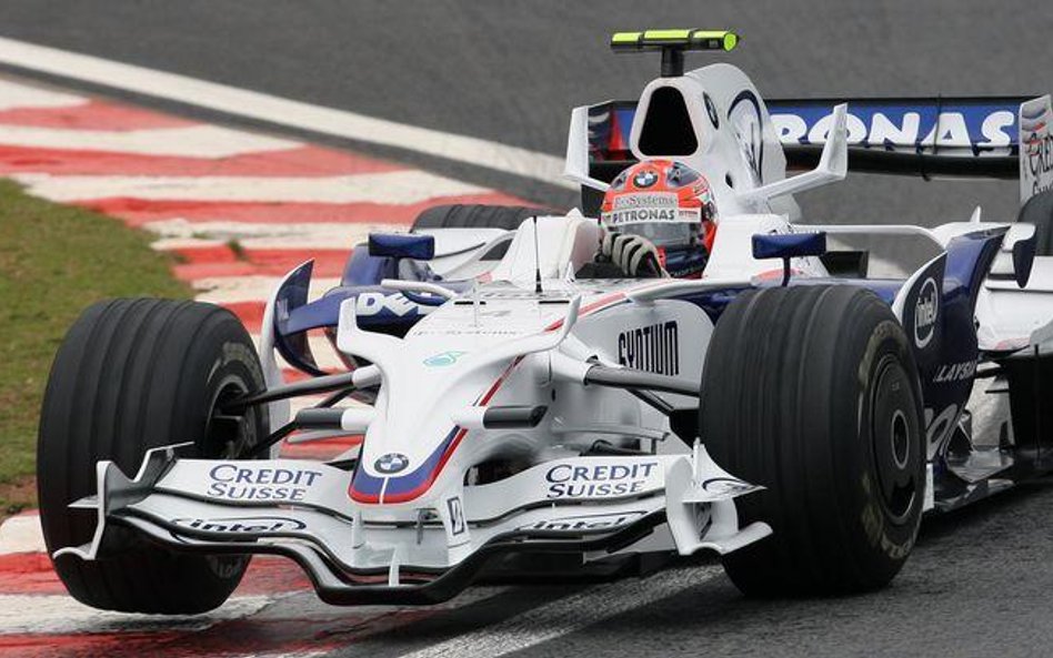 Robert Kubica na torze Interlagos podczas ostatnie treningu w sezonie 2008 r.