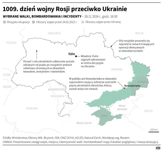 Tak wyglądała sytuacja na froncie w 1009 dniu wojny