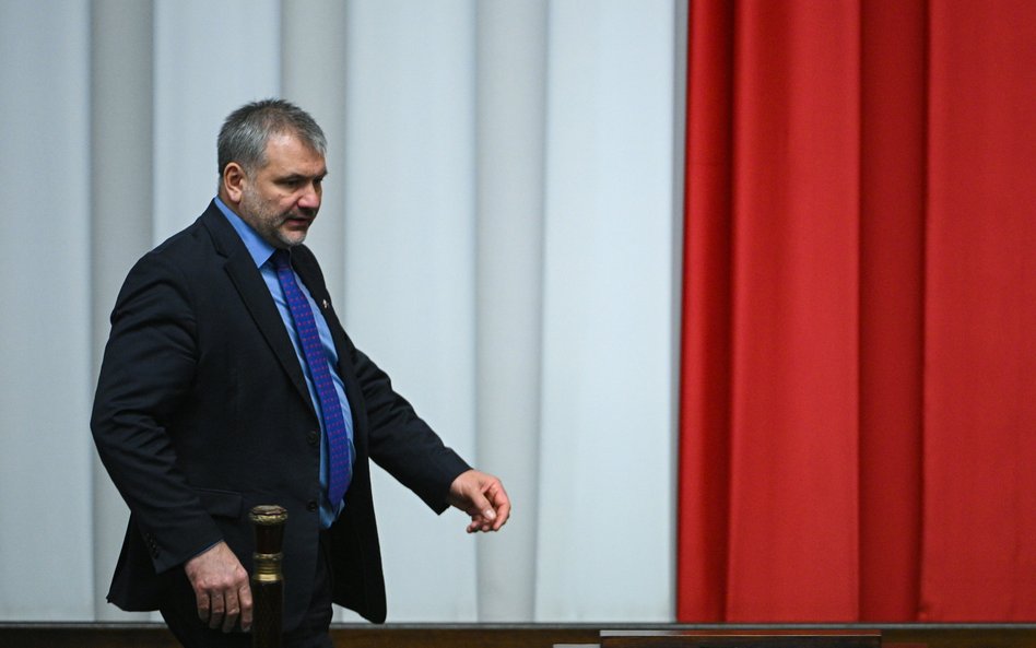 Minister sprawiedliwości Waldemar Żurek na sali plenarnej Sejmu