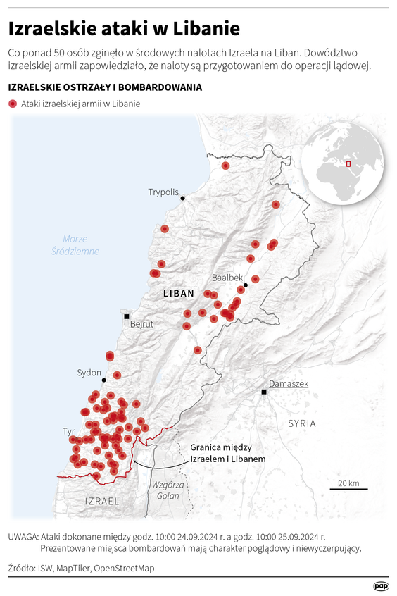 Izraelskie ataki w Libanie