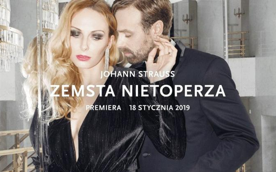 Plakat anonsujący „Zemstę nietoperza” w Narodowym. Teatr nie dysponuje zdjęciami ze spektaklu