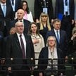 Prezes Trybunału Konstytucyjnego Bogdan Święczkowski (2L), przewodnicząca KRS Dagmara Pawełczyk-Woic