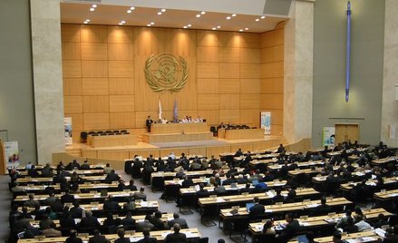 Sala obrad w siedzibie ONZ w Genewie