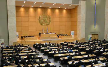 Sala obrad w siedzibie ONZ w Genewie