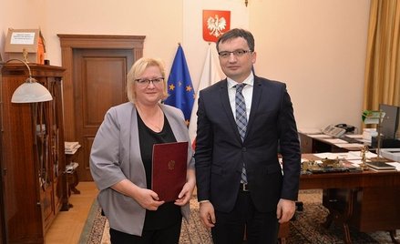 Małgorzata Manowska z ministrem Zbigniewem Ziobro