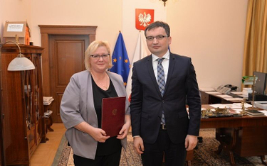 Małgorzata Manowska z ministrem Zbigniewem Ziobro