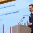 Minister finansów Andrzej Domański podczas konferencji prasowej  ws. zmian w składce zdrowotnej dla 