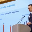 Minister finansów Andrzej Domański podczas konferencji prasowej  ws. zmian w składce zdrowotnej dla 