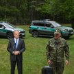 Premier Donald Tusk, szef MSWiA Marcin Kierwiński i komendant główny Straży Granicznej gen. dyw. SG 
