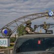 Rosyjski patrol przed Zaporoską Elektrownią Atomową
