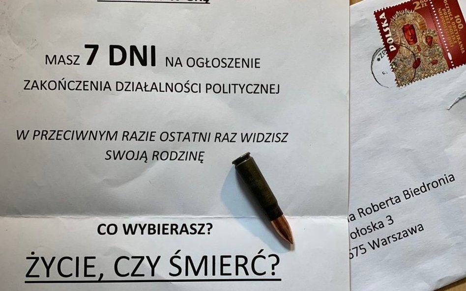 Politycy wciąż dostają listy z groźbami śmierci