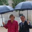 Prezydent François Hollande przyjmuje Angele Merkel w Pałacu Elizejskim