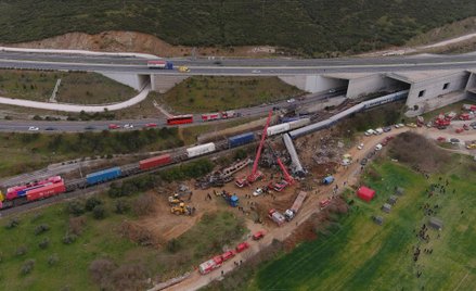 Miejsce katastrofy kolejow pod Larisą