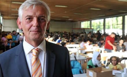 Manfred Schmidt w sierpniu w ośrodku dla uchodźców Ellwangen w Badenii-Wirtembergii