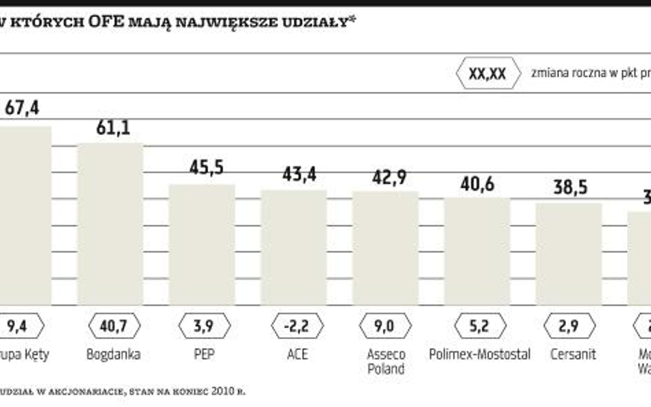 Największe spółki ulubieńcami OFE