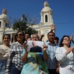 Wierni przed katedrą w Chiclayo