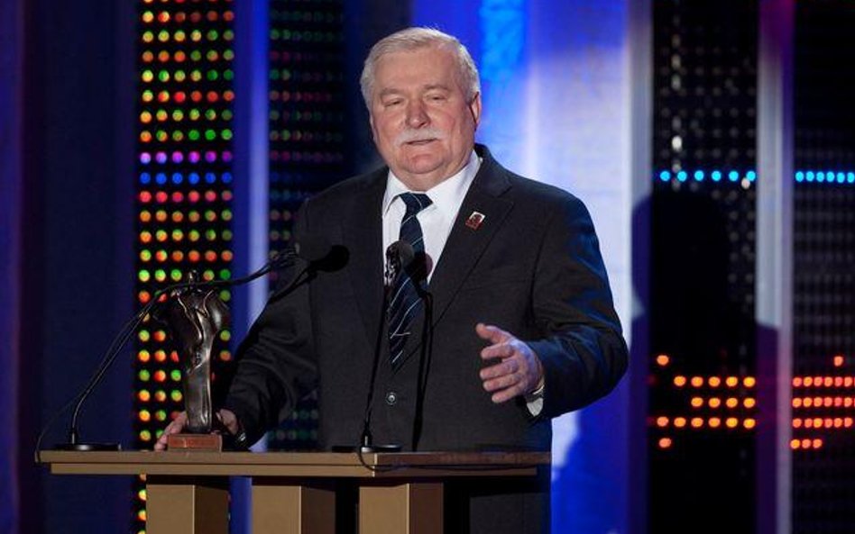 Lech Wałęsa podczas gali Wiktorów