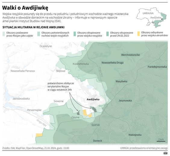 Sytuacja na froncie w rejonie Awdijiwki