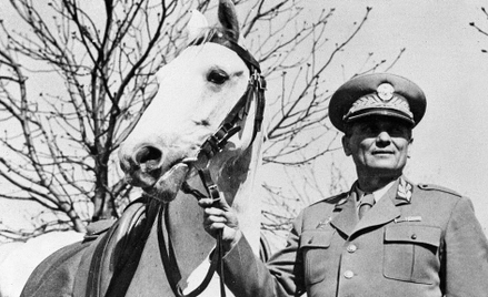 Maj 1945. Zwycięski marszałek ze swoim ulubionym koniem. W latach późniejszych rumak Tity doczekał s
