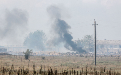 Dym po eksplozji w rosyjskim składzie amunicji na Krymie