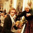 Jerzy Antczak na planie filmu "Chopin. Pragnienie miłości" z odtwórcą głównej roli Piotrem Adamczyki