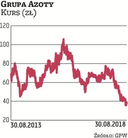 Rosnące ceny gazu przyczyniły się do 44-proc. przeceny akcji Grupy Azoty przez rok (przeszkodziła te