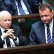 Prezes PiS Jarosław Kaczyński (L) i minister obrony Mariusz Błaszczak (P)