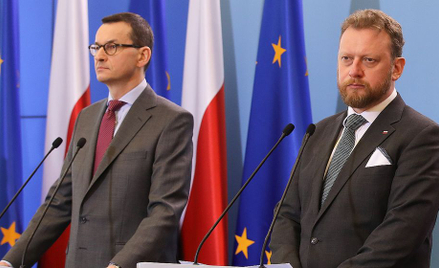 Premier Mateusz Morawiecki i minister zdrowia Łukasz Szumowski