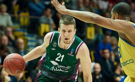 Adam Waczyński w barwach swego klubu Unicaja Malaga