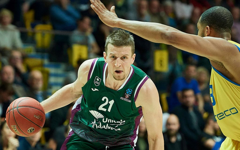 Adam Waczyński w barwach swego klubu Unicaja Malaga