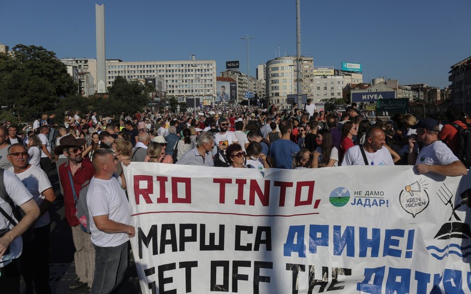 Protesty w Serbii przeciwko kopalni Jadar