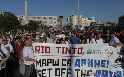 Protesty w Serbii przeciwko kopalni Jadar