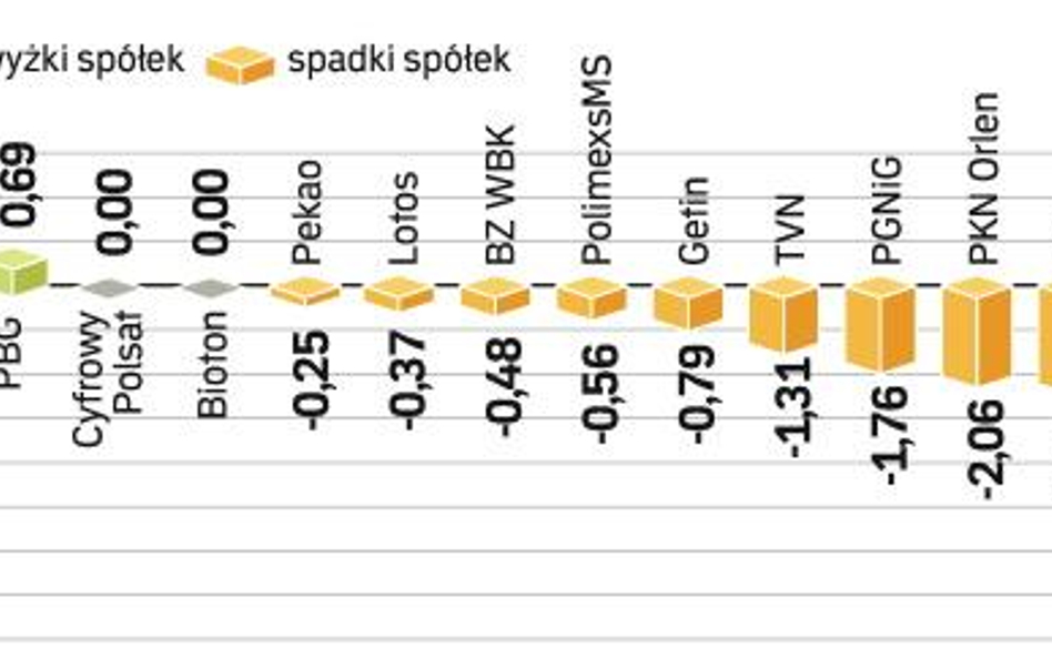 Indeks największych spółek stracił w piątek 0,9 proc.