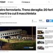 Katastrofa kolejowa we Włoszech. Dwie osoby nie żyją