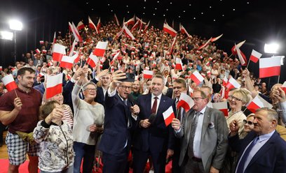 Czarnek i Morawiecki w Gorzowie Wlkp. w ramach kampanii programowej PiS pt. „Przebudzenie”