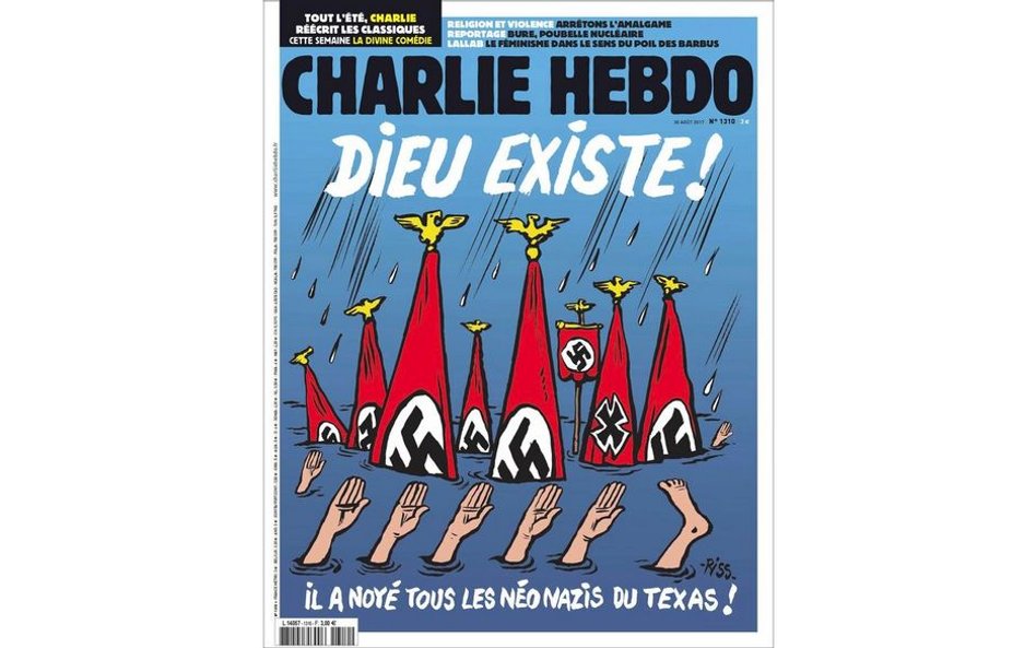 "Charlie Hebdo" szokuje. Ofiary Harvey porównane do neonazistów