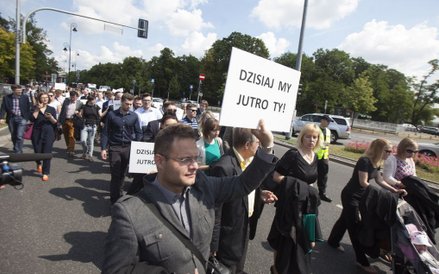 Protest adwokatów w Warszawie.