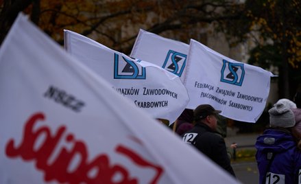 Protest skarbowców w Warszawie