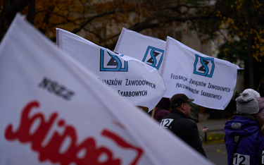 Protest skarbowców w Warszawie