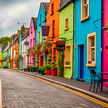 Kolorowa ulica w Kinsale, Cork, Irlandia.
