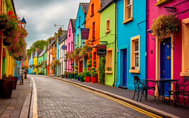 Kolorowa ulica w Kinsale, Cork, Irlandia.