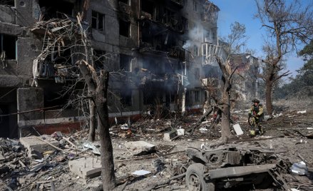 Skutki rosyjskiego ataku na Kramatorsk 13 września