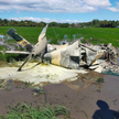 Myśliwiec spadł na pole ryżowe