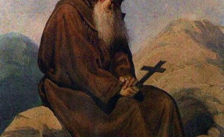 „Mnich”, 1855 r., akwarela na papierze
