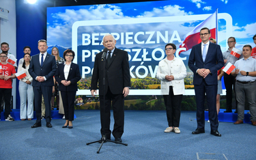 Wicepremier Jarosław Kaczyński zaprezentował hasło wyborcze PiS: "Bezpieczna przyszłość Polaków"